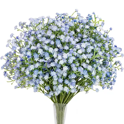 Produktbild von OKWISH Künstliche Schleierkränze,10 Stück, fühlen sich echt an, für Hochzeit, Party, DIY-Kranz, Blumenarrangement, Heimdekoration, Blau