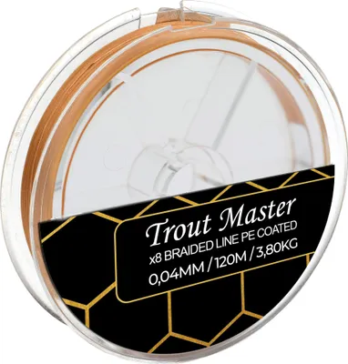 Produktbild von Trout Master Fine Gold X8 PE 0,04mm 3,8kg - 120m Angelschnur