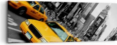 Produktbild von Bild auf Leinwand - Leinwandbild - Amerika taxi stadt - 90x30cm - Wand Bild - Wanddeko - Wandbilder - Leinwanddruck - Bilder - Kunstdruck - Wanddekoration - Leinwand bilder - Wandkunst - AB90x30-2178