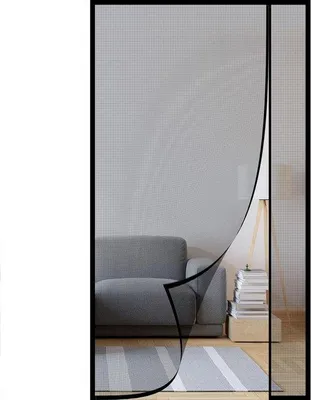 Image de Moustiquaire automatique pour porte-coulissante - Autocollante - Magnétique - 100 x 230 cm - Noir