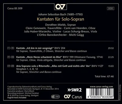 Produktbild von Kantaten für Solo-Sopran BWV 204,199,1127