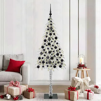 Obrázok produktu pre Nábytkový vianočný stromček s 300 LED diódami biely 180 cm PE a oceľ - Vianočné girlandy 3396230