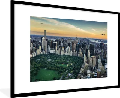 Produktbild von MuchoWow® Gerahmtes Poster New York - Central Park - Amerika 90x60 cm - Poster mit Schwarzem Bilderrahmen Wandposter Rahmen Foto Bilder - Wanddekoration - Fotos