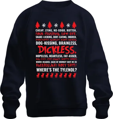 Produktbild von WHERES THE TYLENOL Christmas Ugly Sweater Schöne Bescherung Griswold Uni Sweatshirt Pullover, Navy, S