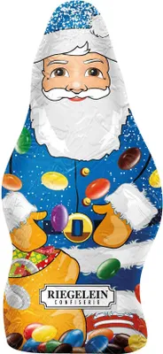 Immagine prodotto di Barretta di Natale "Babbo Natale Nico" ripiena di granella di cioccolato colorata, 100 g