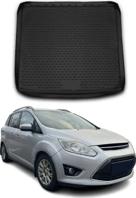 Immagine prodotto di Tappetino per bagagliaio Vassoio per Ford C-Max 2010-2019 Gomma TPE Nero
