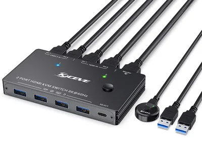 Produktbild von KVM-Switch für 2 Computer, 1 Monitor, USB 3.0, 8K@30Hz, HDMI
