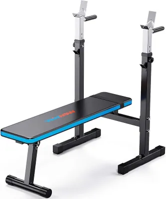 Imagen del producto de Banco de pesas ajustable Silecomplaza con barra de dominadas, plegable, para levantar pesas, ideal para entrenamiento en casa o en el gimnasio, banco de entrenamiento multifuncional