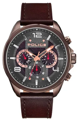 Produktbild von Police Herren Armbanduhr Lederarmband braun PL15658JSBN.12
