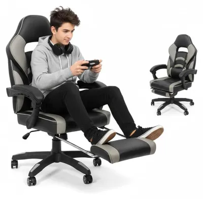 Image de Fauteuil de gaming ergonomique avec repose-pieds