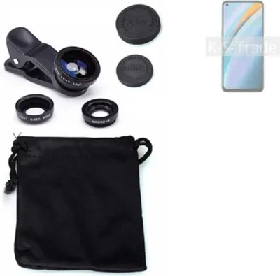 Produktbild von K-S-Trade Smartphone Kamera Linsen Set Kompatibel mit Oppo K10 4G 3in1 Clip-On Kamera Adapter Macro Weitwinkel FishEye Fischauge Objektiv Linse