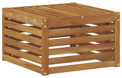 Image de Pouf d'Extérieur Bois d'Acacia Massif Naturel 59 x 59 x 37 cm