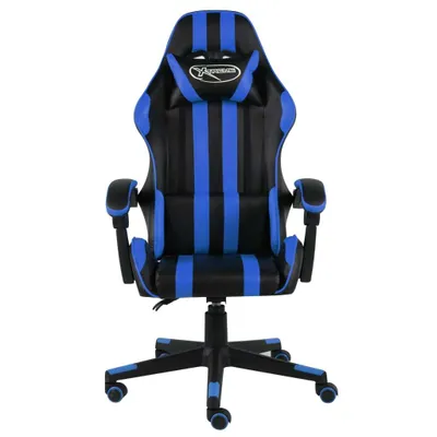 Image de vidaXL Chaise de jeu noir et bleu similicuir