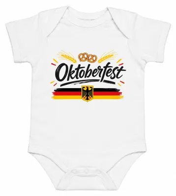 Produktbild von Deutschland Bundesadler Brezel Trachtenshirt Lederhose Baby Body, Weiß, 3/6