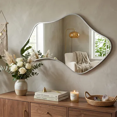 Produktbild von Wandspiegel mit Metallrahmen und modernem Design