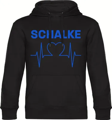 Produktbild von multifanshop Kapuzen Sweatshirt - Schalke - Herzschlag, schwarz, Größe S
