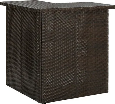 Imagen del producto de Chenshu: Mesa alta, mesa de bistró, mesa auxiliar, mesa de recepción, mesa de bistró, mesa auxiliar, consola, barra, color marrón, 100 x 50 x 105 cm, polirattan
