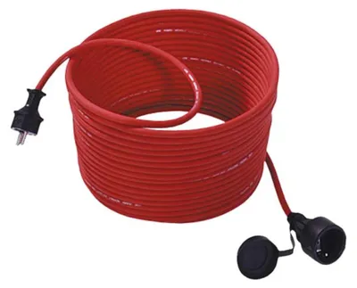 Zdjęcie produktu dla Przedłużacz do kosiarki BACHMANN ze stykiem uziemiającym, 16 A/250 VAC, guma/neopren, IP55, zewnętrzny, 25 m
