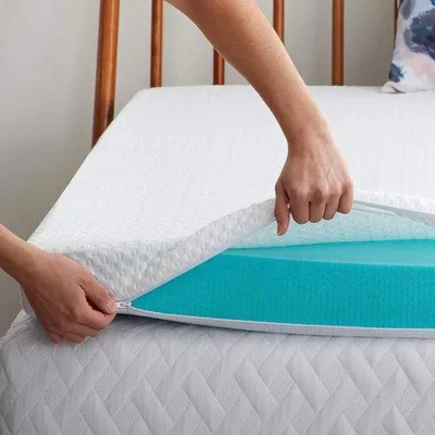 Productafbeelding van Matrasbeschermer, ademend en wasbaar - polyestermix - voor eenpersoonsbed - 90 x 190 cm