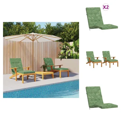 Image de vidaXL Coussins de chaise longue 2 pcs. Motif de feuilles tissu Oxford - coussin d'assise