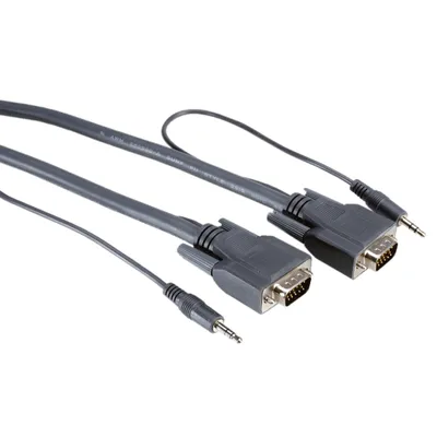Obrázek produktu pro ROLINE VGA+Audio kabel, MD15HD+jack3,5M - MD15HD+jack3,5M, 20m (11.04.5164)