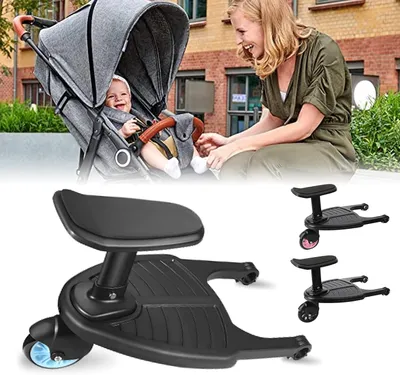 Image de Plateforme pour poussette - Loopplank pour enfant - Voyage avec enfants - Avec siège amovible - 47,6 x 28,8 x 12,5 cm