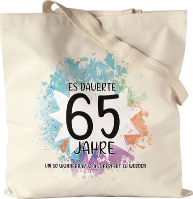 Produktbild von Es Dauerte 65 Jahre Um So Wunderbar Zu Werden Jutebeutel Stoffbeutel Canvas  Geburtstagsgeschenk 65 Jahre Alt Humor