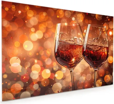 Produktbild von Küchenrückwand Spritzschutz Glas mit Motiv Weingläser Festlich 40 x 40 cm