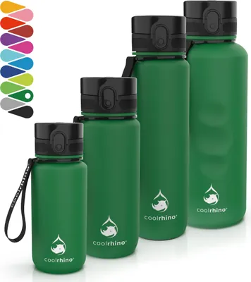 Produktbild von coolrhino Trinkflasche "rhinosport" 350ml I 650ml I 1l I 1,5 Liter für Sport, Outdoor, Schule, Fitness & Kinder - Wasserflasche auslaufsicher und Bpa frei - Flasche für Kohlensäure geeignet