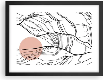 Produktbild von Gerahmtes Poster - Schwarzer Rahmen - Abstraktion Linien Sonne - 40x30 cm - Wand Bild - Wanddeko - Wandbilder - Kunstposter - Wandposter - Bilderrahmen - Bilder - Kunstdruck - P2BAA40x30-4770