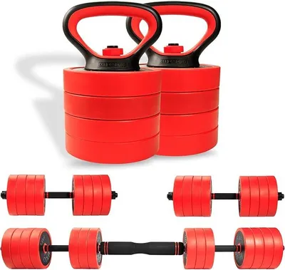 Imagen del producto de Silecomplaza: Juego de 2 mancuernas para gimnasio, set de pesas profesional de 20/25/30/40 kg con mancuernas cortas y barra larga, conectadas mediante un tubo de acero
