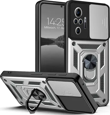 Produktbild von Armor Handyhülle für Xiaomi Redmi Note 10 Pro Kameraschutz Handy Panzer Case Cover Schutzhülle Outdoor Farbe: Silber