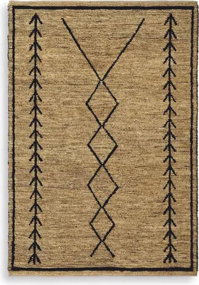 Produktbild von Casa Padrino Luxus Jute Teppich Beige / Schwarz 300 x 400 cm - Handgewebt