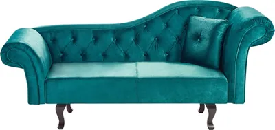 Produktbild von BELIANI Chaiselongue Smaragdgrün Samtstoff Rechtsseitig Gesteppt mit Kissen Chesterfield Stil Retro-Design Relaxliege Wohnzimmer Schlafzimmer Indoor