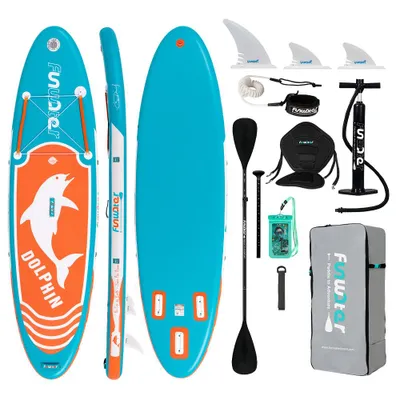 Obrázek produktu pro FunWater - Nafukovací prkno Stand Up Paddle Board -SUP, SUP prkno, pádlo, 320 x 84 x 15 cm - Ocean Eco Series - Dolphins