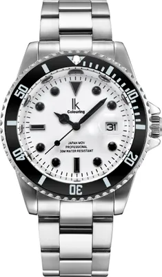 Produktbild von Alienwork Armbanduhr Herren Damen Silber Edelstahl Metallarmband Kalender Datum Weiss Leuchtzifferblatt Klassik Elegant