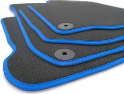 Image de Tapis de sol adaptables sur VW ID4 ID.4 (toutes) Pure Pro GTX Premium Velours Tapis Intérieur Noir / Bleu Set de 4 pièces