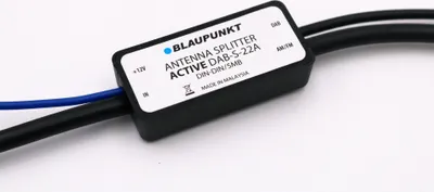 A Blaupunkt antenna splitter is shown on a white background.