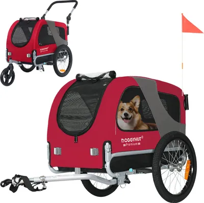 Produktbild von DOGGYHUT® Premium MEDIUM Hundefahrradanhänger & Jogger 2in1 Fahrradanhänger