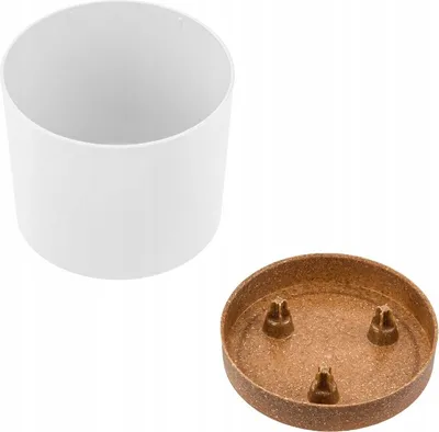 Immagine prodotto di Prosperplast s.r.o. Vaso da fiori TUBO PM 12,8 cm, bianco con ciotola beige