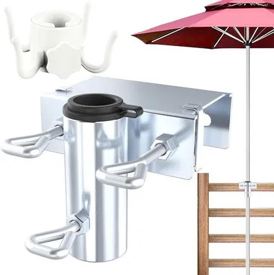 Produktbild von Famanu Metallischer, verstellbarer Parasolständer für Terrassenparasol - Beige