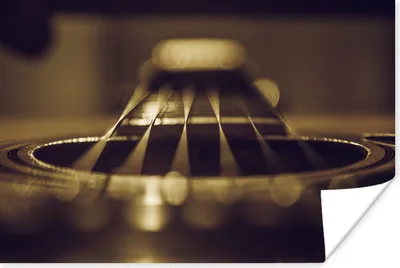 Produktbild von MuchoWow® Poster Nahaufnahme einer sechssaitigen akustischen Gitarre 180x120 cm - Fotoplakat