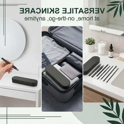Komplettset zur Entfernung von Mitessern, 8-teiliges Mitesserentferner-Set mit Pinzette und Mitesserquetscher, rostfreier