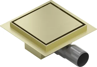 Zdjęcie produktu dla Mexen Flat-Q M13 wpust podłogowy kwadratowy 15 x 15 cm, złoty szczotkowany - 1A10015