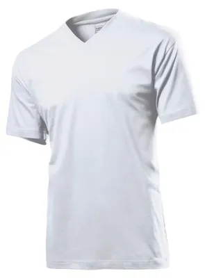 Image de Stedman - T-shirt « Classic » pour hommes/femmes, unie, col en V LT3673 (3XL) (blanc)