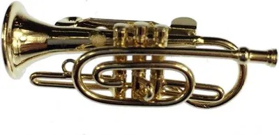 Produktbild von Famanu Cornetbrosche mit Flügelhorn-Design - Gold