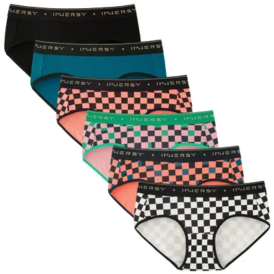 Imagen del producto de Omgoods - Calzoncillos tipo hipster para mujer - Ropa interior de algodón cómoda - Pack de 6 unidades