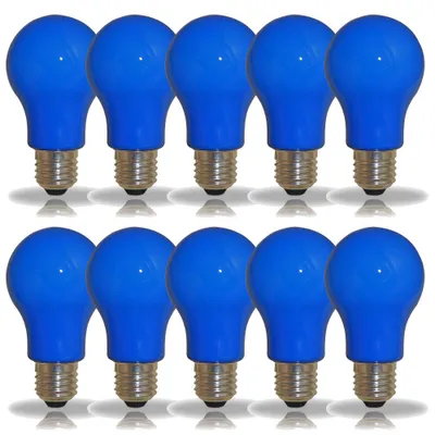 Image de 10x LED souce d'éclairage Forme de poire 3W = 25W E27 BLEU Intérieur & Extérieur