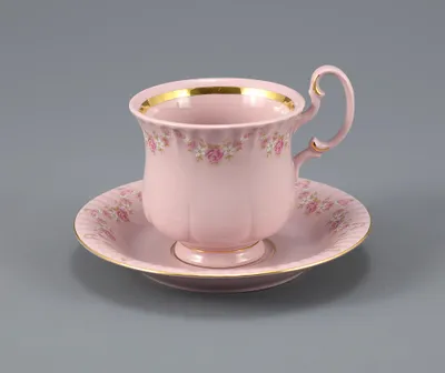 Zdjęcie produktu dla Filiżanka ze spodkiem, Monika, 0,20 l, różowa porcelana, kwiaty, Leander