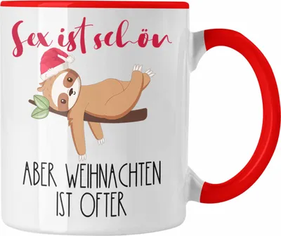 Produktbild von Trendation - S** Ist Schön Aber Weihnachten Ist Öfter Tasse Geschenk Freunde mit Humor 18+ (Rot)